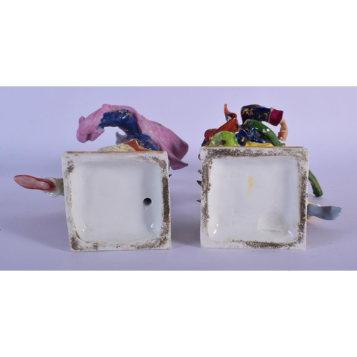 14 - A SET OF FOUR 19TH CENTURY FRENCH SAMSONS OF PARIS PORCELAIN FIGURES Chelsea/Derby style. Largest 20... 