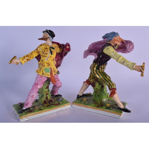 14 - A SET OF FOUR 19TH CENTURY FRENCH SAMSONS OF PARIS PORCELAIN FIGURES Chelsea/Derby style. Largest 20... 