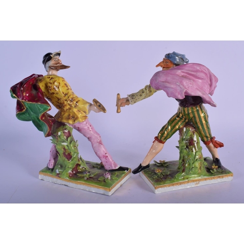14 - A SET OF FOUR 19TH CENTURY FRENCH SAMSONS OF PARIS PORCELAIN FIGURES Chelsea/Derby style. Largest 20... 