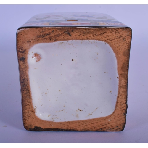 15 - A 19TH CENTURY SOUTH EUROPEAN FAIENCE TIN GLAZED VASE converted to a lamp. 24 cm high overall.