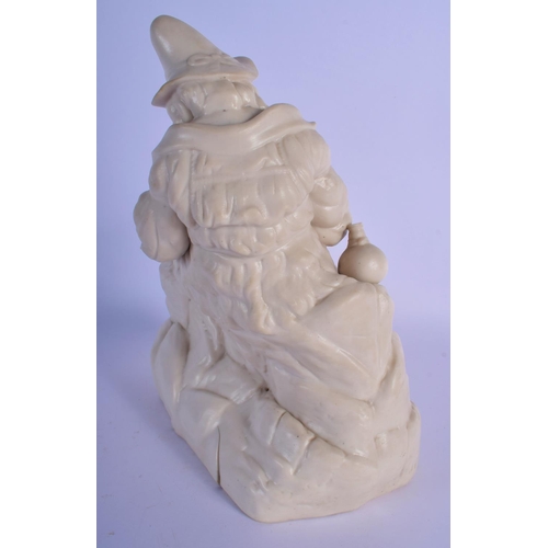 19 - A RARE 19TH CENTURY ENGLISH GLAZED PORCELAIN FIGURE OF A MUSICIAN modelled upon a rocky outcrop. 28 ... 