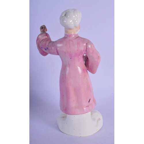 2 - A 19TH CENTUEY FRENCH PARIS PORCELAIN FIGURE OF A TURK modelled upon a gilt base. 18 cm high.