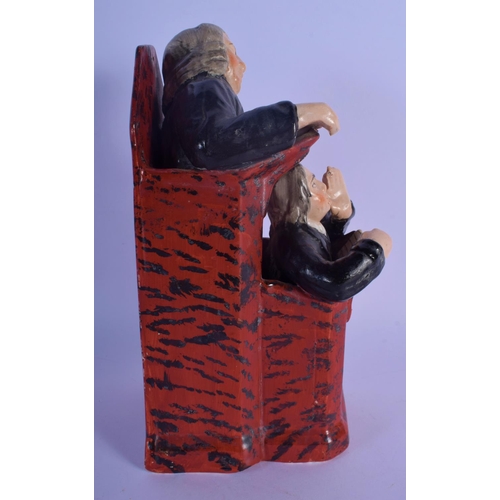 22 - AN EARLY 19TH CENTURY ENGLISH PEARLWARE FIGURE OF THE SLEEPING JUDGE in the manner of Ralph Wood. 25... 