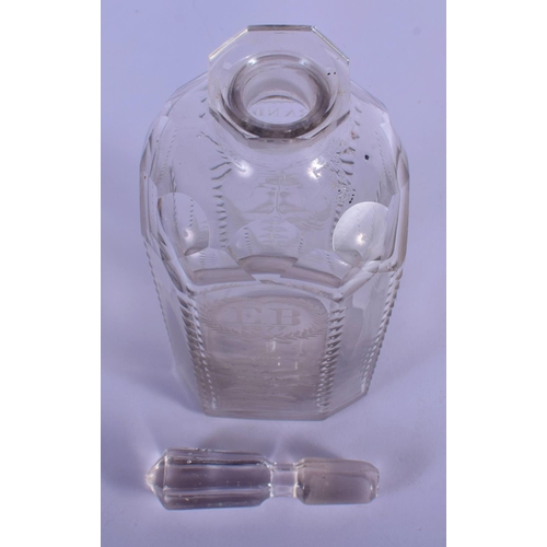 31 - A VICTORIAN BRANDY DECANTER AND STOPPER 21 cm high.