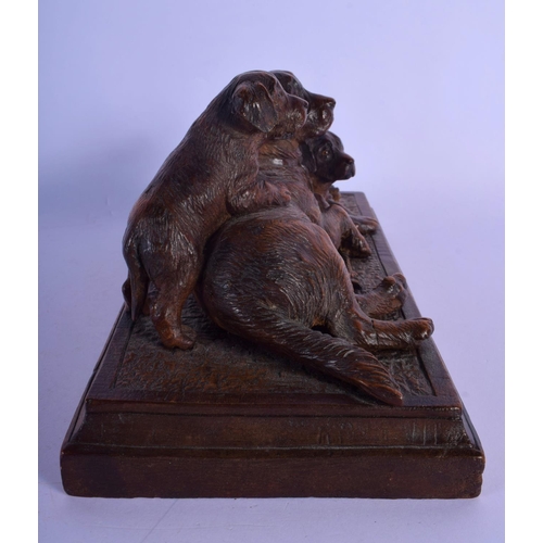 311 - A FINE 19TH CENTURY BAVARIAN BLACK FOREST CARVED WOOD FIGURE OF DOGS in the manner of Walter Mader. ... 