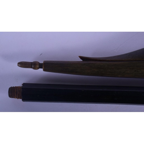 316 - A VERY UNUSUAL 19TH CENTURY TRIBAL CARVED RHINOCEROS HORN SPEAR possibly Polynesian. 60 cm long.