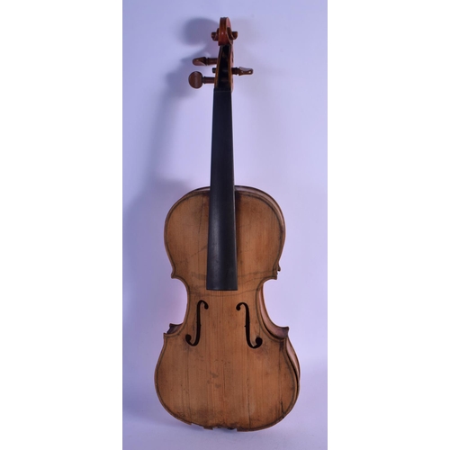 319 - A CASED ANTIQUE TWO PIECE BACK VIOLIN possibly by Giovanni Tonini, Bologna, bearing label to interio... 