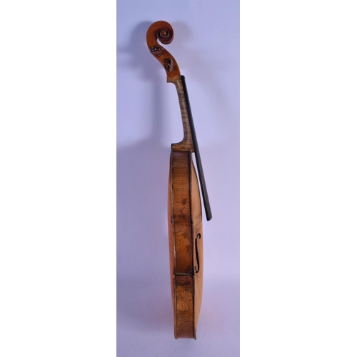319 - A CASED ANTIQUE TWO PIECE BACK VIOLIN possibly by Giovanni Tonini, Bologna, bearing label to interio... 