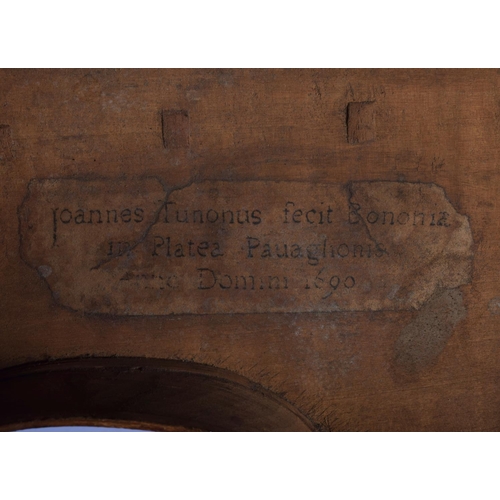 319 - A CASED ANTIQUE TWO PIECE BACK VIOLIN possibly by Giovanni Tonini, Bologna, bearing label to interio... 