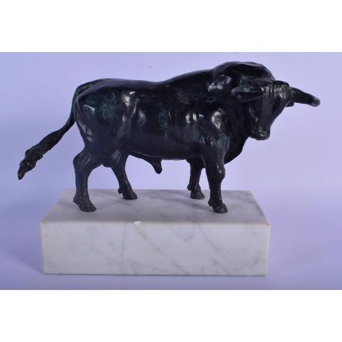 321 - European School (Early 20th Century) Bronze, Study of a bull. 24 cm x 19 cm.