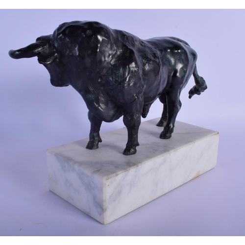 321 - European School (Early 20th Century) Bronze, Study of a bull. 24 cm x 19 cm.