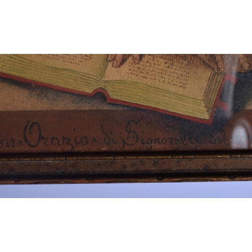 322 - Italian School (19th/20th Century) Watercolour, Seated scholar 18.5 cm square.