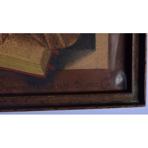 322 - Italian School (19th/20th Century) Watercolour, Seated scholar 18.5 cm square.