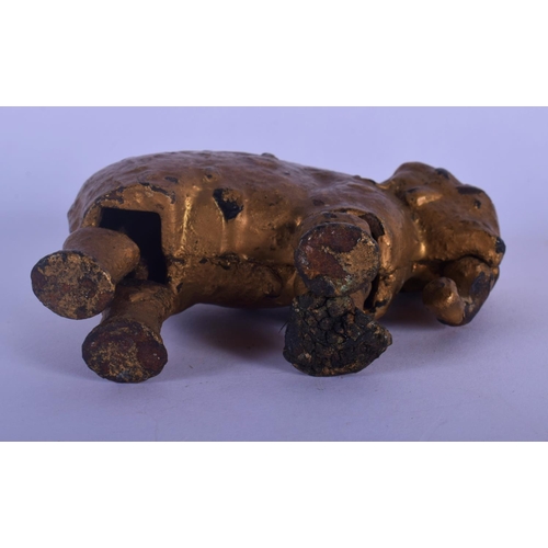 326 - AN ANTIQUE CAST IRON FIGURE OF JUMBO THE ELEPHANT. 9 cm x 7 cm.