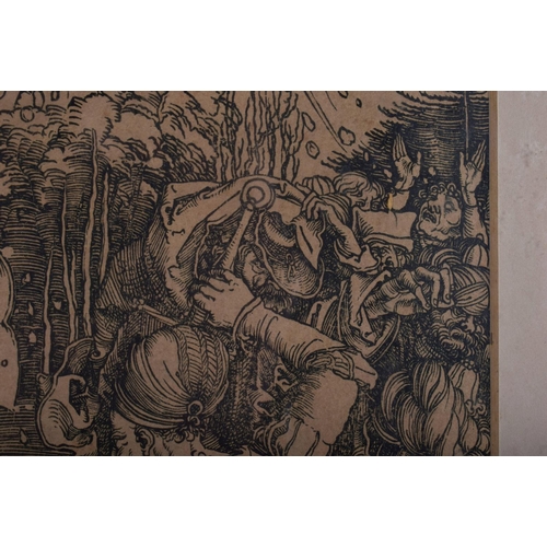 332 - After Albrecht Durer (1471-1528) Engraving, Figures within a landscape. 48 cm x 36 cm.