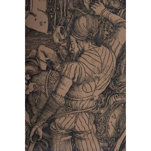 332 - After Albrecht Durer (1471-1528) Engraving, Figures within a landscape. 48 cm x 36 cm.