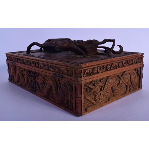 338 - AN UNUSUALLY FINE 19TH CENTURY BURMESE CARVED WOOD BASKET wonderfully formed with a three dimensiona... 