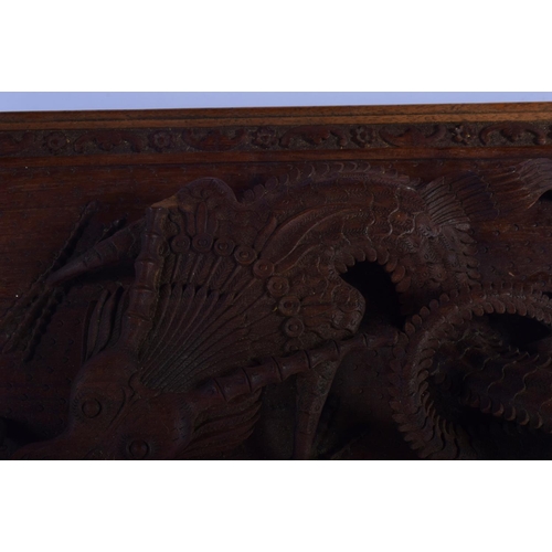 338 - AN UNUSUALLY FINE 19TH CENTURY BURMESE CARVED WOOD BASKET wonderfully formed with a three dimensiona... 