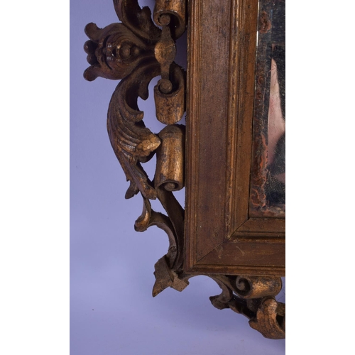 345 - A PAIR OF 19TH CENTURY CONTINENTAL CARVED AND GILDED WOOD MIRRORS of naturalistic form. 32 cm x 26 c... 