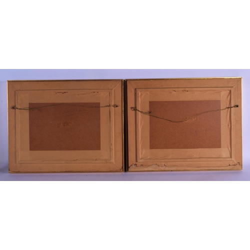 346 - A PAIR OF 19TH CENTURY HAND COLOURED ENGLISH ENGRAVINGS depicting hunting dogs within landscapes. 48... 