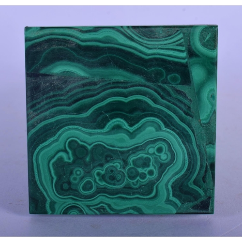 358 - AN ANTIQUE MALACHITE OBELISK. 16 cm high.