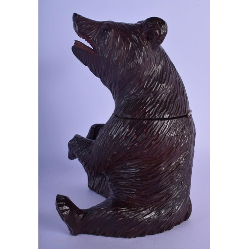 360 - AN ANTIQUE BAVARIAN BLACK FOREST BEAR TOBACCO JAR. 24 cm high.