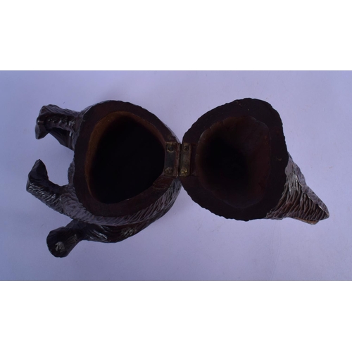 360 - AN ANTIQUE BAVARIAN BLACK FOREST BEAR TOBACCO JAR. 24 cm high.
