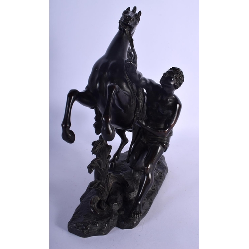 370 - French School (19th Century) Bronze, Marley horse. 32 cm x 28 cm.