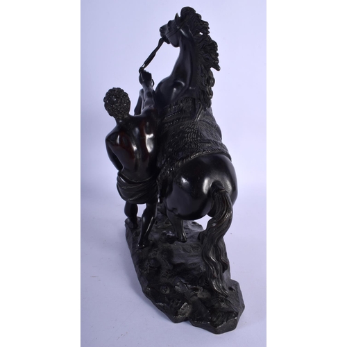 370 - French School (19th Century) Bronze, Marley horse. 32 cm x 28 cm.
