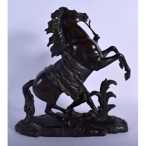 370 - French School (19th Century) Bronze, Marley horse. 32 cm x 28 cm.