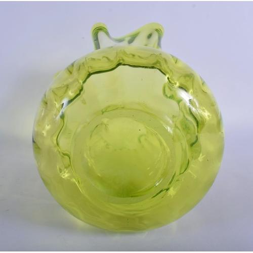 39 - A LARGE GREEN ART GLASS VASE. 29 cm high.