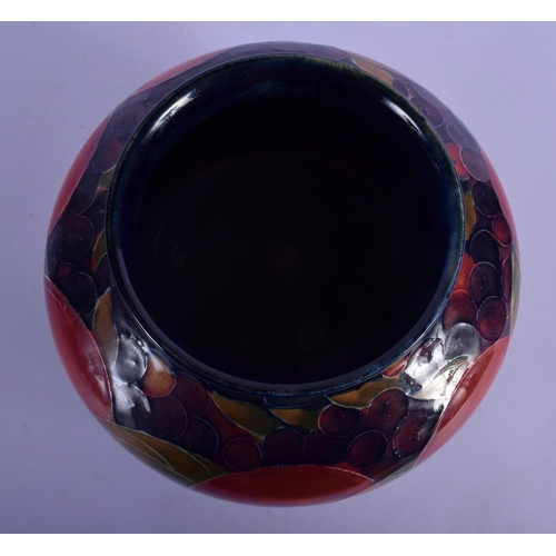 43 - A WILLIAM MOORCROFT POMEGRANATE VASE. 15 cm x 15 cm.