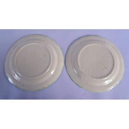 51 - SEVEN ANTIQUE FRENCH MAJOLICA ASPARAGUS PLATES. 24 cm wide. (7)