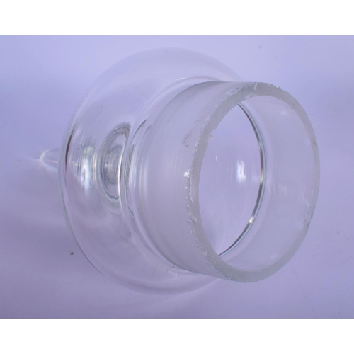 58 - A LARGE VINTAGE CHEMIST JAR AND COVER. 54 cm high.