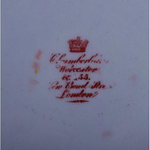 6 - A VERY RARE LATE 18TH CENTURY CHAMBERLAINS WORCESTER PLATE Chinese Export style. 23 cm wide. Note: G... 