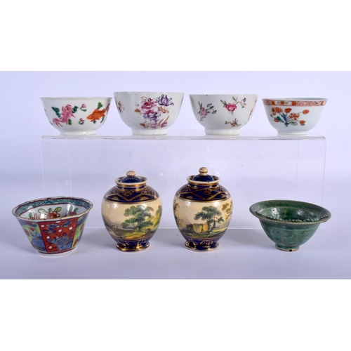 63 - COLLECTION OF CHINESE: A STEM CUP, 6 BOWLS, 3 SAUCERS, 8 TEABOWLS, A BEAKER, A JAR BASE AND A SMALL ... 