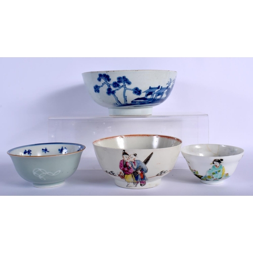 63 - COLLECTION OF CHINESE: A STEM CUP, 6 BOWLS, 3 SAUCERS, 8 TEABOWLS, A BEAKER, A JAR BASE AND A SMALL ... 