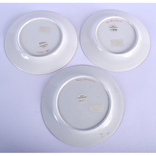 72 - ENGLISH PORCELAIN, PROBABLY SPODE,  BOTANICAL PLATES PAINTED WITH BOTANICAL SPECIMEN FLOWERS, WITHIN... 