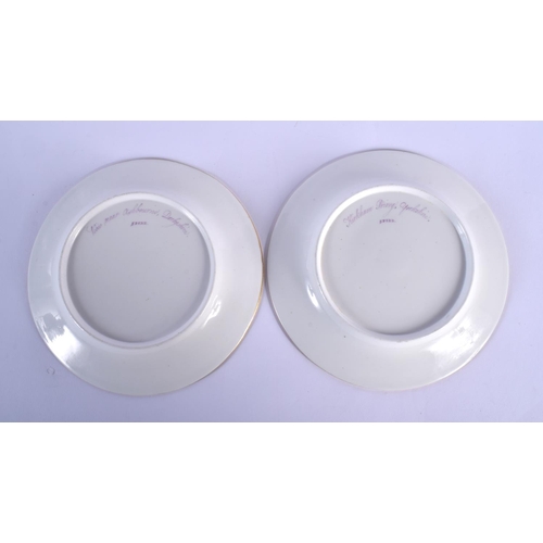 74 - SPODE PAIR OF LANDSCAPE PAINTED PLATE, ONE WITH KIRKHAM PRIORY, YORKSHIRE AND THE OTHER WITH VIEW NE... 