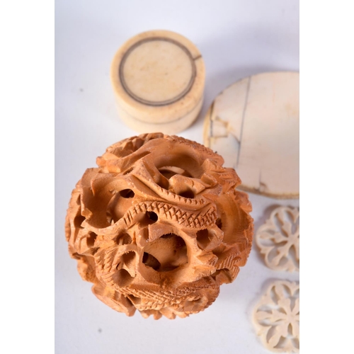 35 - AN ANTIQUE BAVARIAN CARVED IVORY STAG PLAQUE etc. (qty)