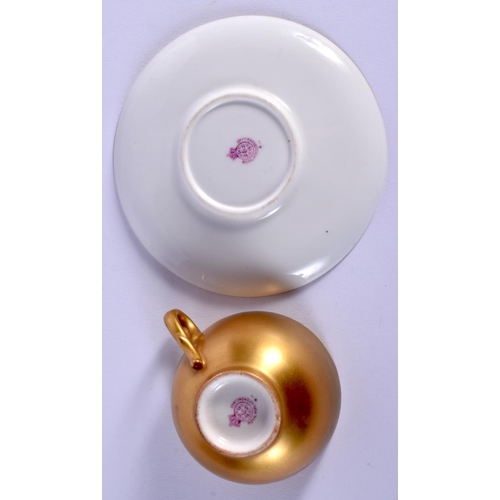 138 - ROYAL WORCESTER DEMI-TASSE CUP AND SAUCER PAINTED WITH FRUIT BY LOCKYER AND HARPER C. 1917 Cup 3.5cm... 