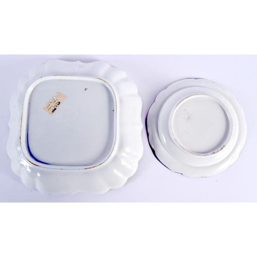 191 - BARR FLIGHT AND BARR STAND PAINTED WITH THE MUSIC PATTERN, AND A SQUARE DISH IN THE SAME PATTERN Squ... 