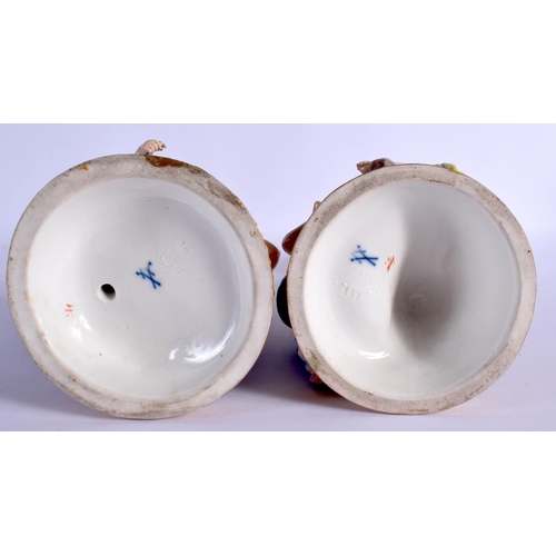 198 - 19TH C. MEISSEN PAIR OF FIGURAL CANDLABRA 36cm High