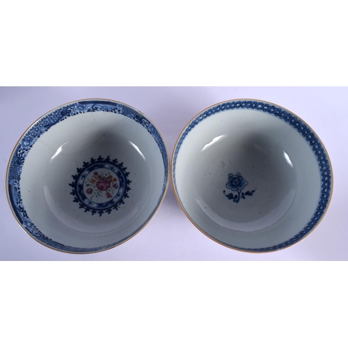 199 - CHINESE PAIR OF LARGE BOWLS PAINTED WITH ORIENTAL FIGURES 10.5cm High 23cm Diameter