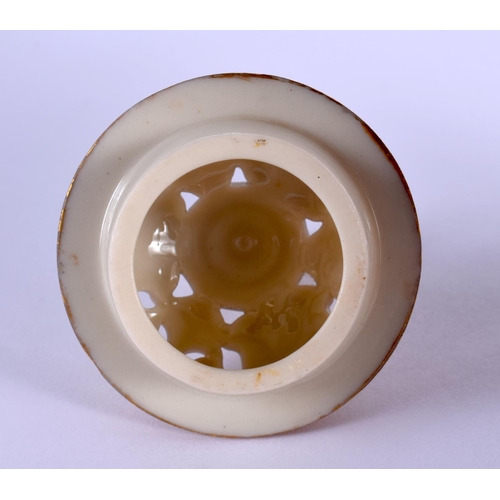 240 - A ROYAL WORCESTER PORCELAIN VASE AND COVER by James Stinton, painted with highland cattle. 19 cm x 7... 