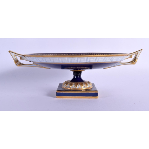 245 - A ROYAL WORCESTER TWIN HANDLED PORCELAIN COMPORT by Seabright. 19 cm wide.