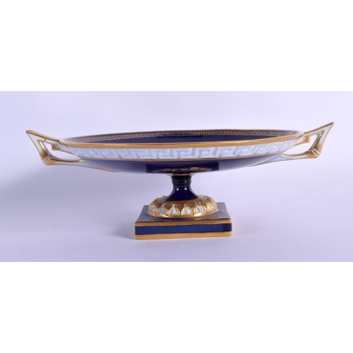 245 - A ROYAL WORCESTER TWIN HANDLED PORCELAIN COMPORT by Seabright. 19 cm wide.