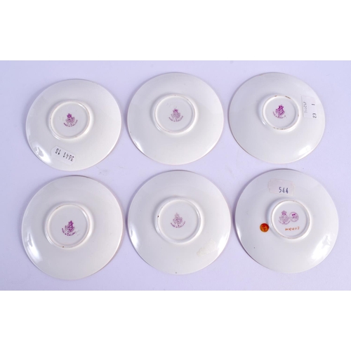 250 - A SET OF TEN ROYAL WORCESTER PORCELAIN CUPS AND SAUCERS by Stinton, painted with cattle, one painted... 