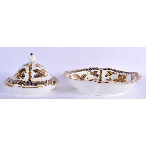 252 - A FINE RUSSIAN IMPERIAL ST PETERSBURG PORCELAIN TEASET painted with insects and flowers. Largest 20 ... 