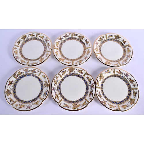 252 - A FINE RUSSIAN IMPERIAL ST PETERSBURG PORCELAIN TEASET painted with insects and flowers. Largest 20 ... 